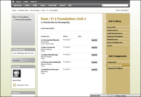 Homeopathy e-learning system