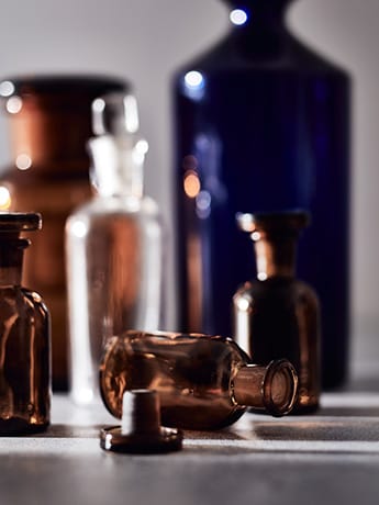 Coloured glass bottles LR