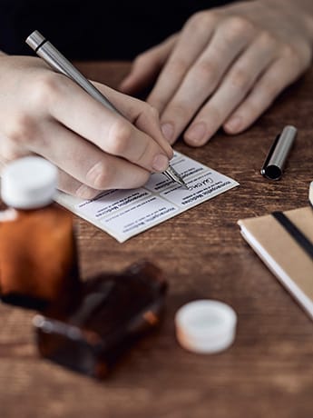 Writing Homeopathy label